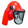 Casque forestier complet homme orange - Protection intégrale avec visière et anti-bruit