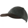 Casquette à carreaux réglable laine polyester kaki marron T58