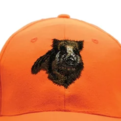 Casquette confort brodé sanglier tissu respirant orange