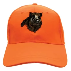 Casquette confort brodé sanglier tissu respirant orange