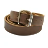 Ceinture cuir 120 cm marron simple ardillon hauteur 2,7 cm