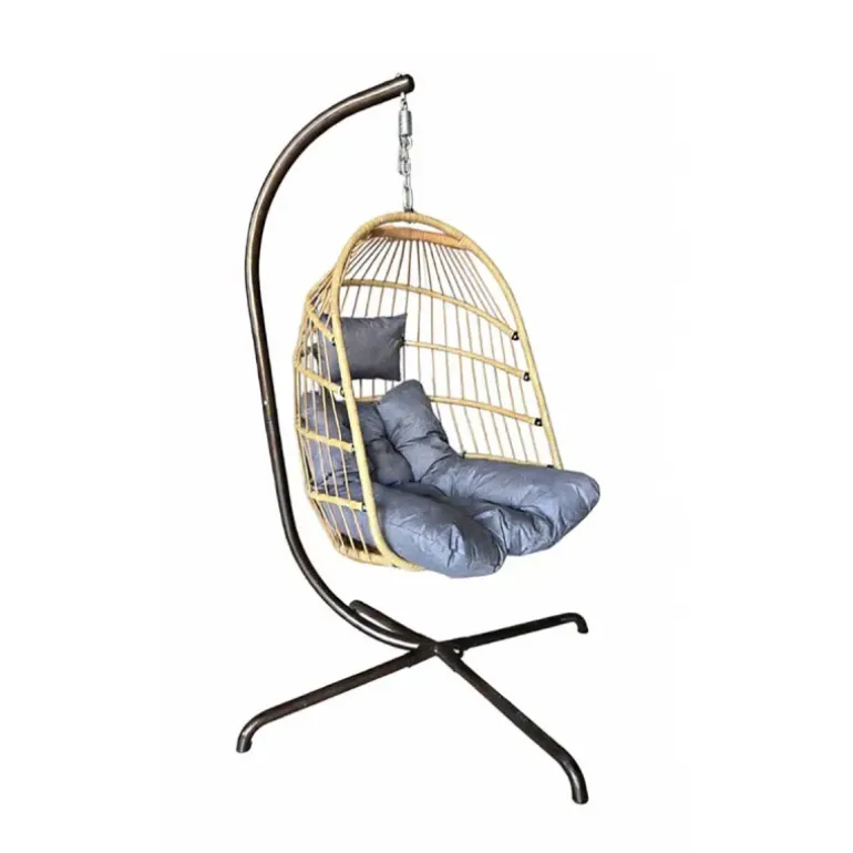 Chaise suspendue 4 pieds en acier avec coussin polyester - Design pliant et détente