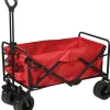 Chariot de transport pliable robuste 96x61x102 cm - Charge 80 kg - Roues freinables 7x4 pouces