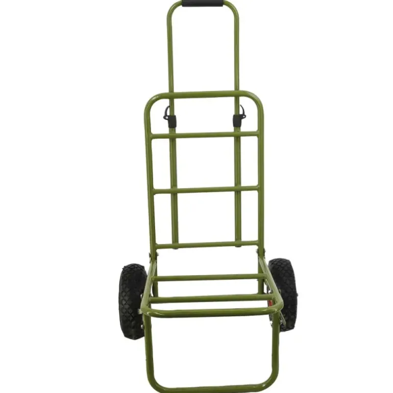 Chariot de transport pliable acier roues gonflables