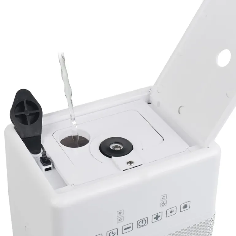 Chauffage et humidificateur minuterie 12h 1800W 19,8x15,5x30,5cm