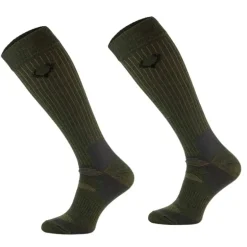 Chaussettes hautes cerf kaki laine mérino 40% - Mixte