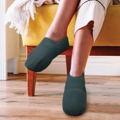 Chaussons Chauffants Femme Gris - Confort Textile Basse Tige