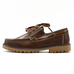 Chaussures bateau semelle crantée synthétique marron 40 à 46