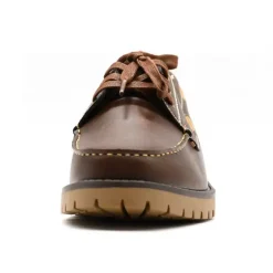 Chaussures bateau semelle crantée synthétique marron 40 à 46