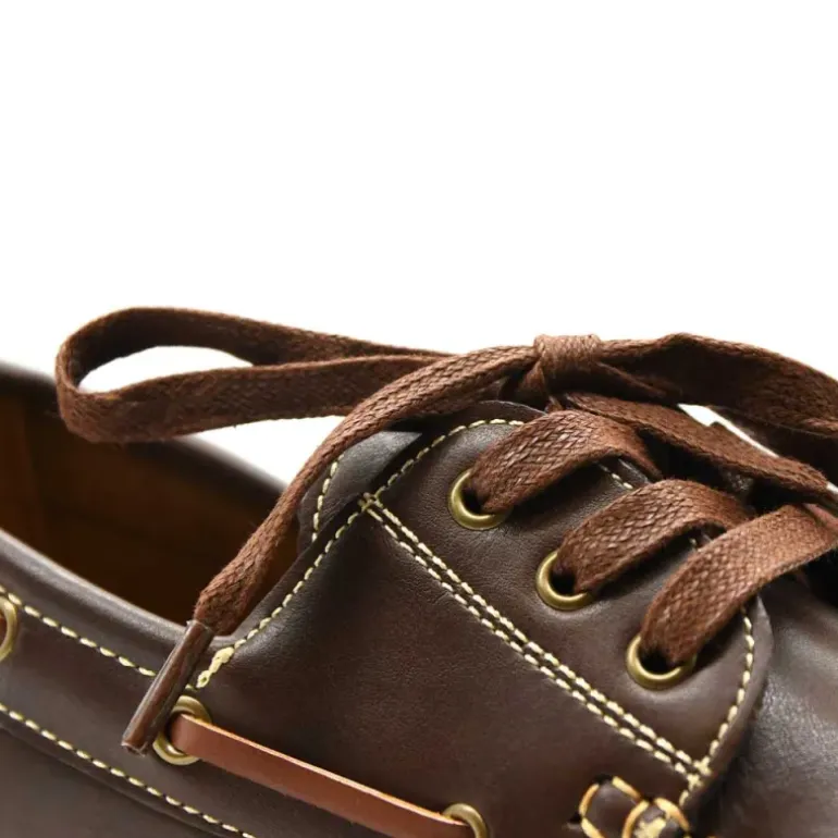 Chaussures bateau semelle crantée synthétique marron 40 à 46