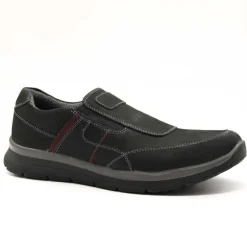 Chaussures sans lacets Drill noir cuir souple imperméable