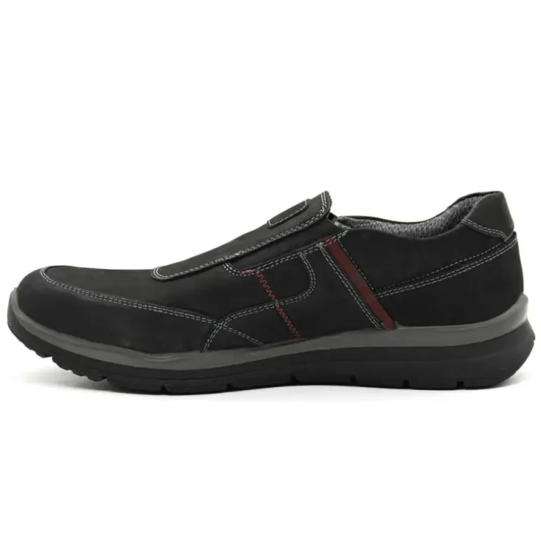 Chaussures sans lacets Drill noir cuir souple imperméable