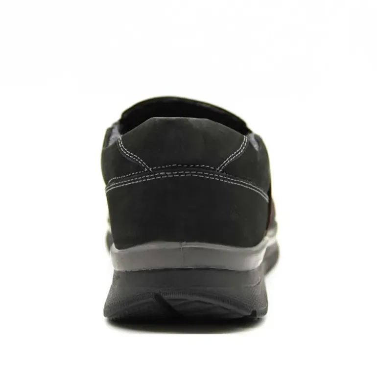 Chaussures sans lacets Drill noir cuir souple imperméable