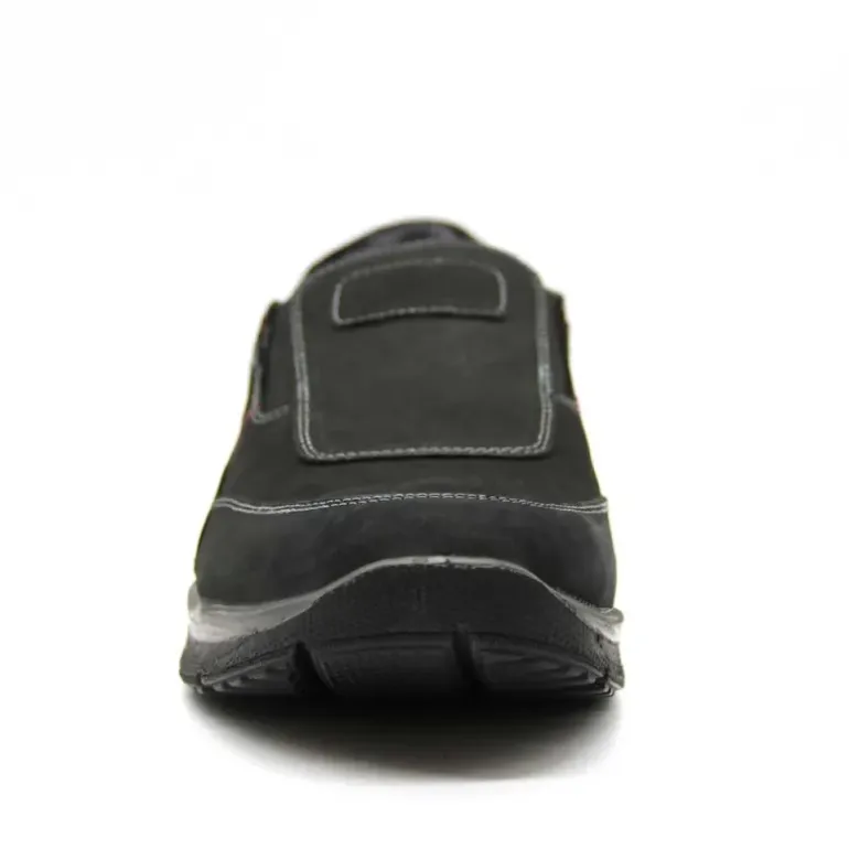 Chaussures sans lacets Drill noir cuir souple imperméable