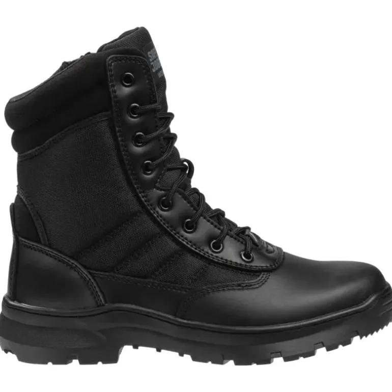 Chaussures Tactic travail mi-hautes noir antidérapantes cuir