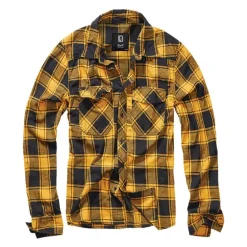 Chemise à carreaux Brandit® - Jaune et noire - Homme