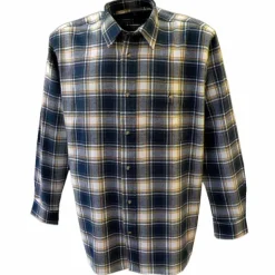 Chemise à carreaux Dolty flanelle coton bleu beige S à 4XL