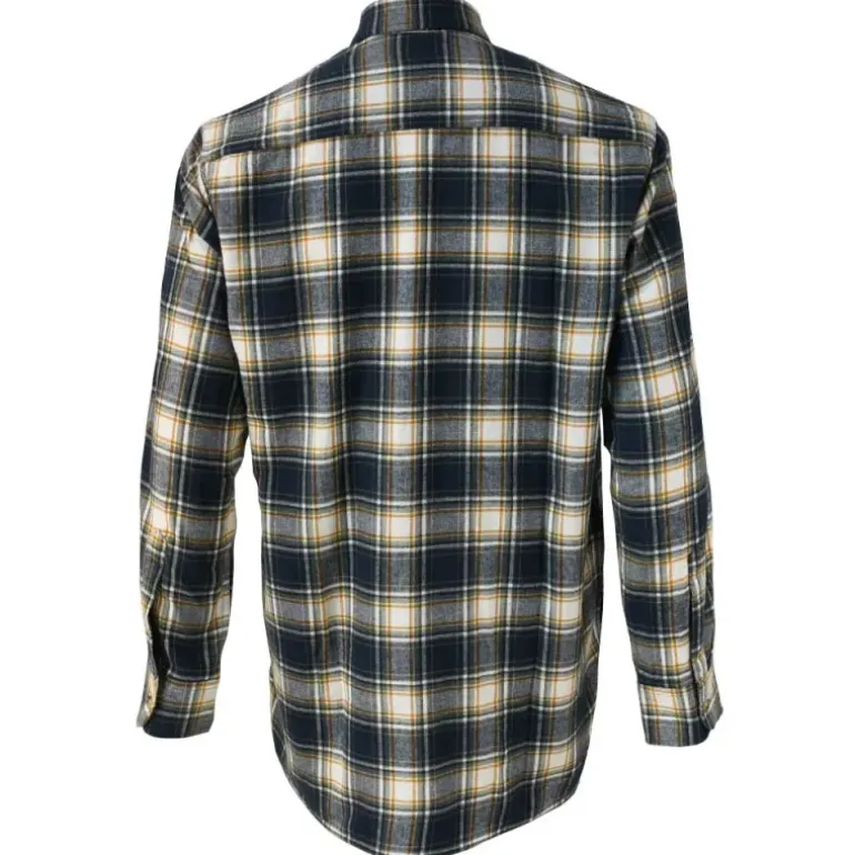 Chemise à carreaux Dolty flanelle coton bleu beige S à 4XL