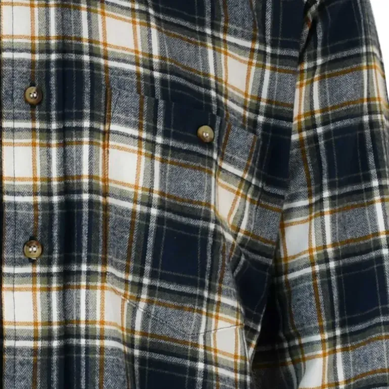 Chemise à carreaux Dolty flanelle coton bleu beige S à 4XL