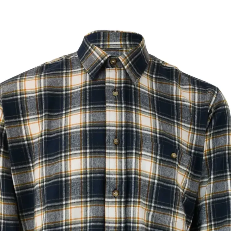 Chemise à carreaux Dolty flanelle coton bleu beige S à 4XL