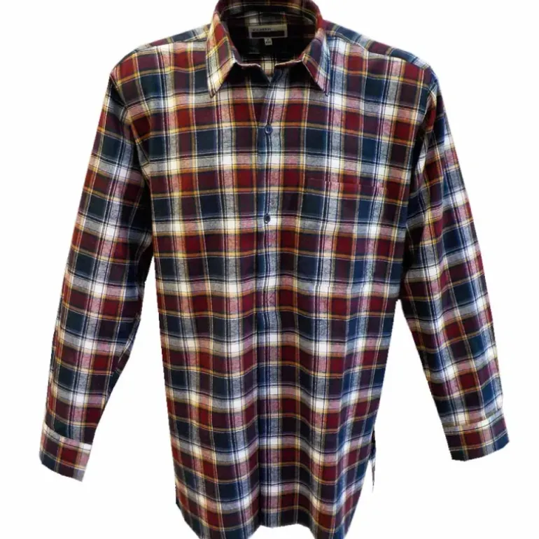 Chemise à carreaux Tanouk flanelle coton rouge bleu S à 4XL
