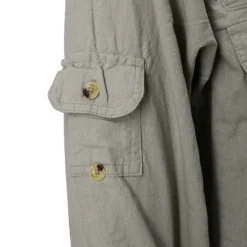 Chemise Authentic multipoches boutons coton beige S à 3XL