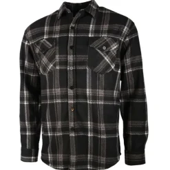 Chemise chaude homme à carreaux polyester grise M à 3XL