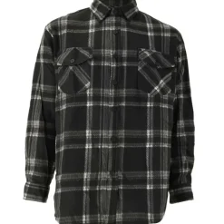 Chemise chaude homme à carreaux polyester grise M à 3XL