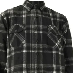 Chemise chaude homme à carreaux polyester grise M à 3XL