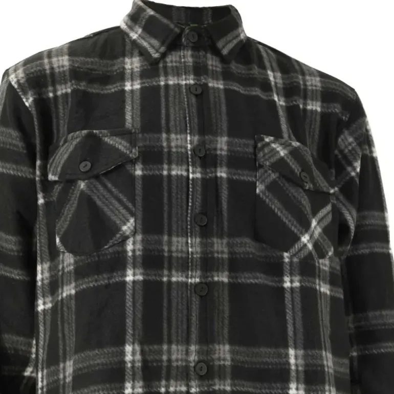 Chemise chaude homme à carreaux polyester grise M à 3XL