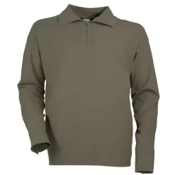 Chemise F1 coton kaki 240g/m2 col zippé poignets boutonnés