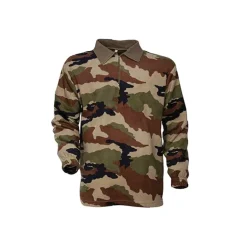 Chemise F1 Polaire Camo Polyester 220g/m² Col Zippé Coton
