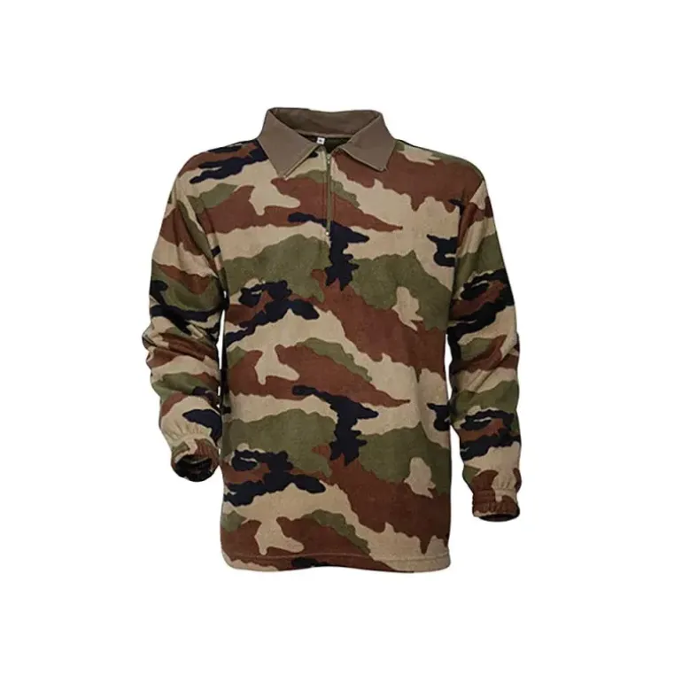 Chemise F1 Polaire Camo Polyester 220g/m² Col Zippé Coton