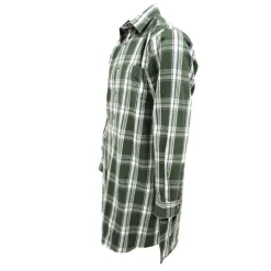Chemise long pan à carreaux boutons coton flanelle vert M à 5XL