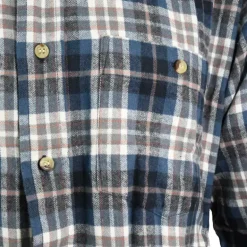 Chemise longue à carreaux bleu Chevron taille L à 2XL