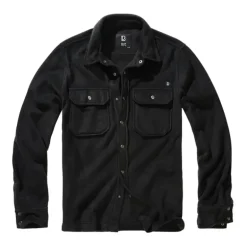 Chemise polaire homme Jeff Brandit® noire - Manches longues