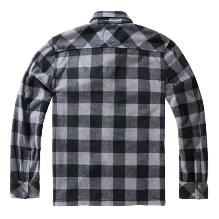Chemise polaire homme manches longues Jeff Brandit® - Gris et noir