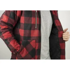 Chemise polaire matelassée homme rouge LMA® - Manches longues - 390 g/m²