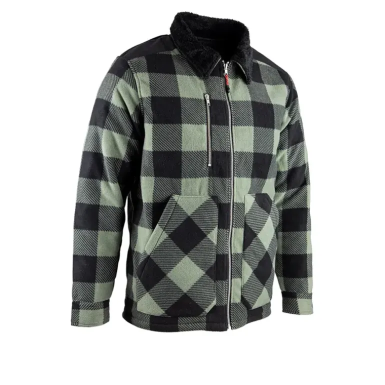 Chemise polaire matelassée homme verte LMA® - Manches longues - 390 g/m²