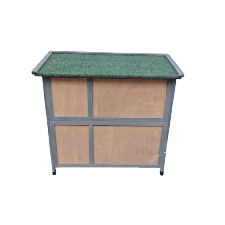 Clapier en bois 2 étages pour lapins - Gris - 91,5 x 45 x 81,4 cm