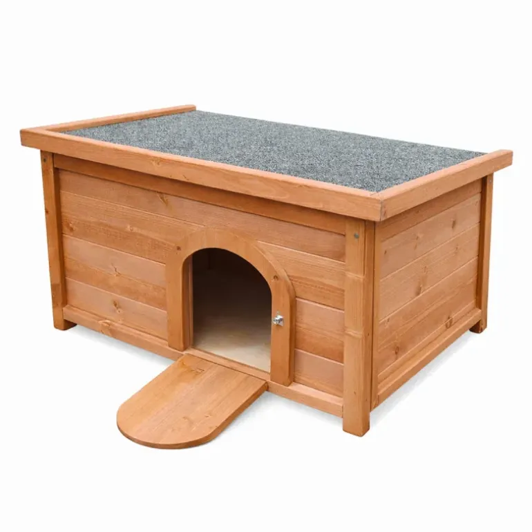 Clapier en bois d'épicéa pour lapin - 60x40x40 cm - Naturel