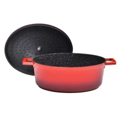 Cocotte en fonte aluminium ovale rouge 5,3 L