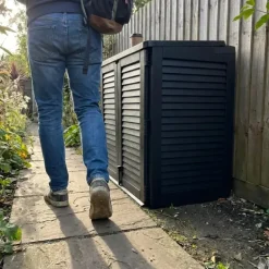 Coffre de jardin avec 2 portes verrouillable 117 x 74 x 110 cm