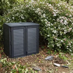 Coffre de jardin avec 2 portes verrouillable 117 x 74 x 110 cm