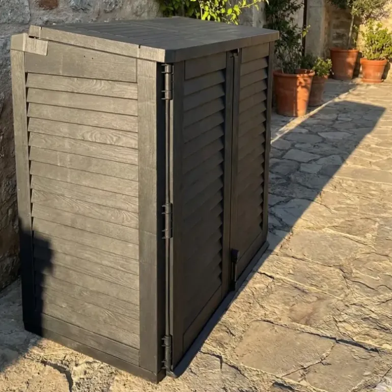 Coffre de jardin avec 2 portes verrouillable 117 x 74 x 110 cm