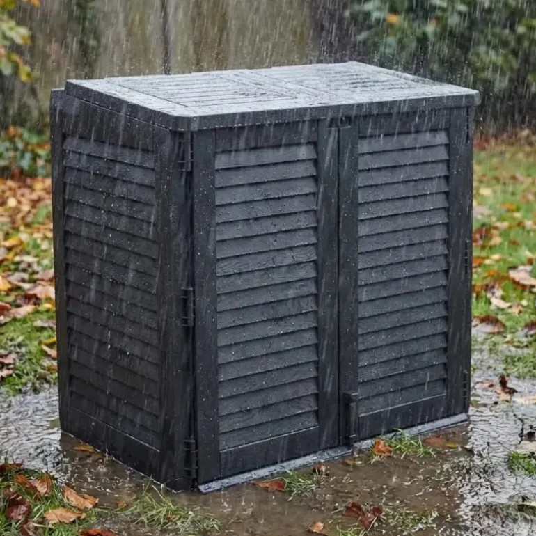 Coffre de jardin avec 2 portes verrouillable 117 x 74 x 110 cm