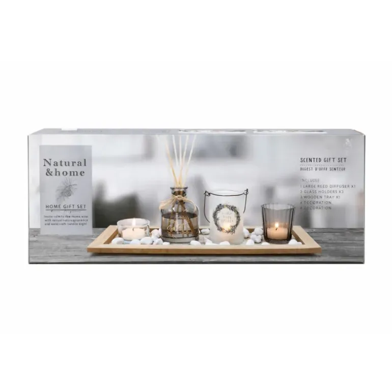Coffret diffuseur parfum et bougies – Ambiance naturelle et déco