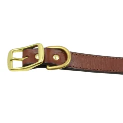 Collier à graver sur plaque laiton cuir noisette 4 tailles