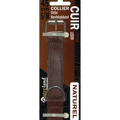 Collier cuir de buffle marron S/M 45 cm