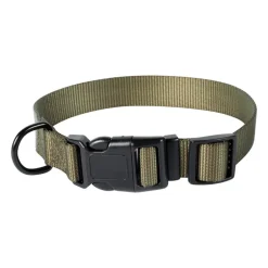 Collier polyester kaki réglable 45cm